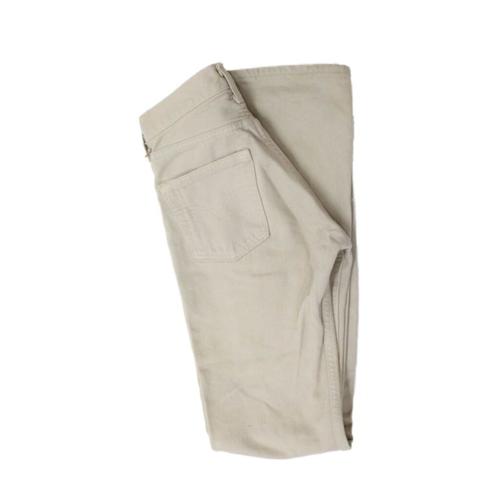 Levis Womens High Rise Slim Leg Button Up 501 Jeans Beige Cotton Size 24X32